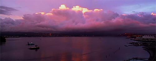 View to the east at sunset. View to the east at sunset.